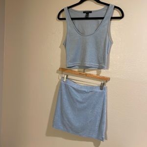 Blue skirt and top set